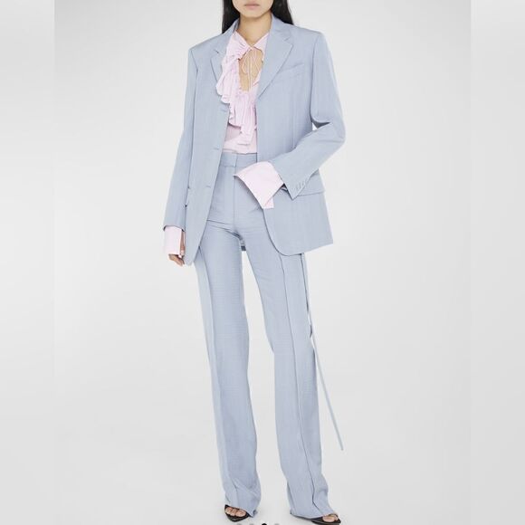 Victoria Beckham High Break SIngle-Breasted Boxy Blazer Jacket Size 0 - Picture 3 of 8